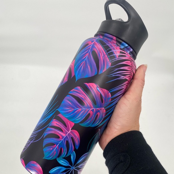 Salty Savage Tropical Palm Leaves Double Insulated Hydration Bottle! - Picture 2 of 4